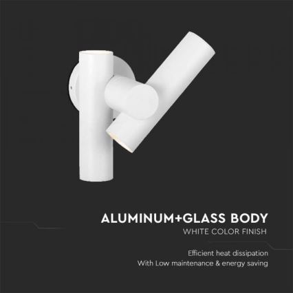 LED Außenwandleuchte flexibel 2xLED/3W/230V 4000K IP44 Weiß