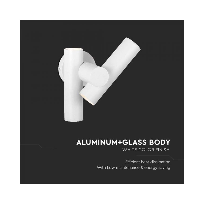 LED Außenwandleuchte flexibel 2xLED/3W/230V 4000K IP44 Weiß