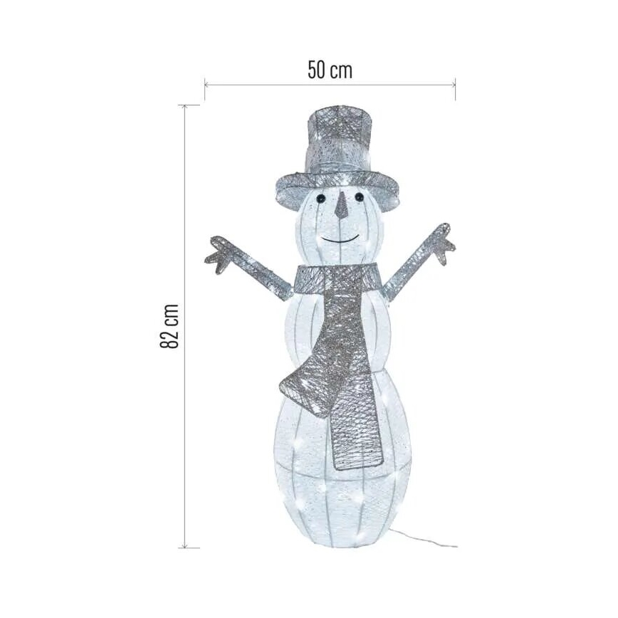 LED Außen-Weihnachtsdekoration 80xLED/3,6W/230V IP44 82 cm Schneemann