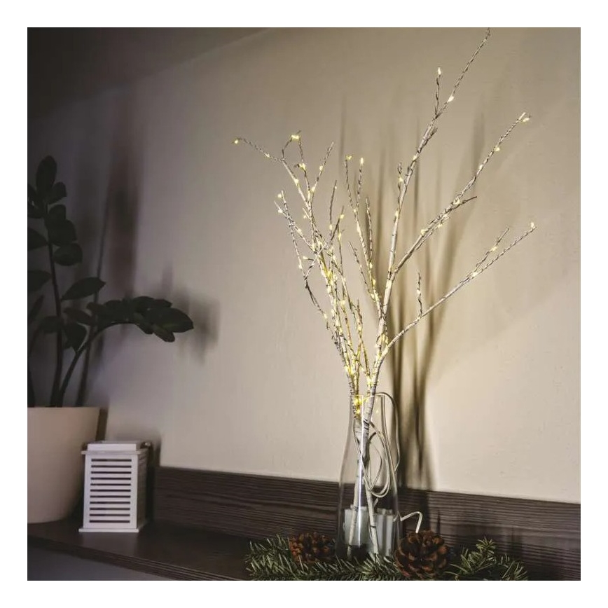 LED-Außen-Weihnachtsdekoration, 100 LEDs, 3×AA, warmweiß, IP44