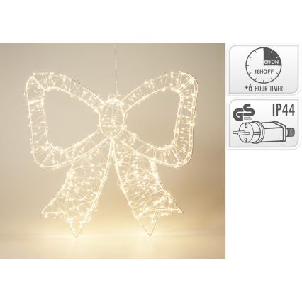 LED-Außen-Weihnachtsdekoration 720xLED/6W/230V 46 cm IP44 warmweiß Schleife/weiß