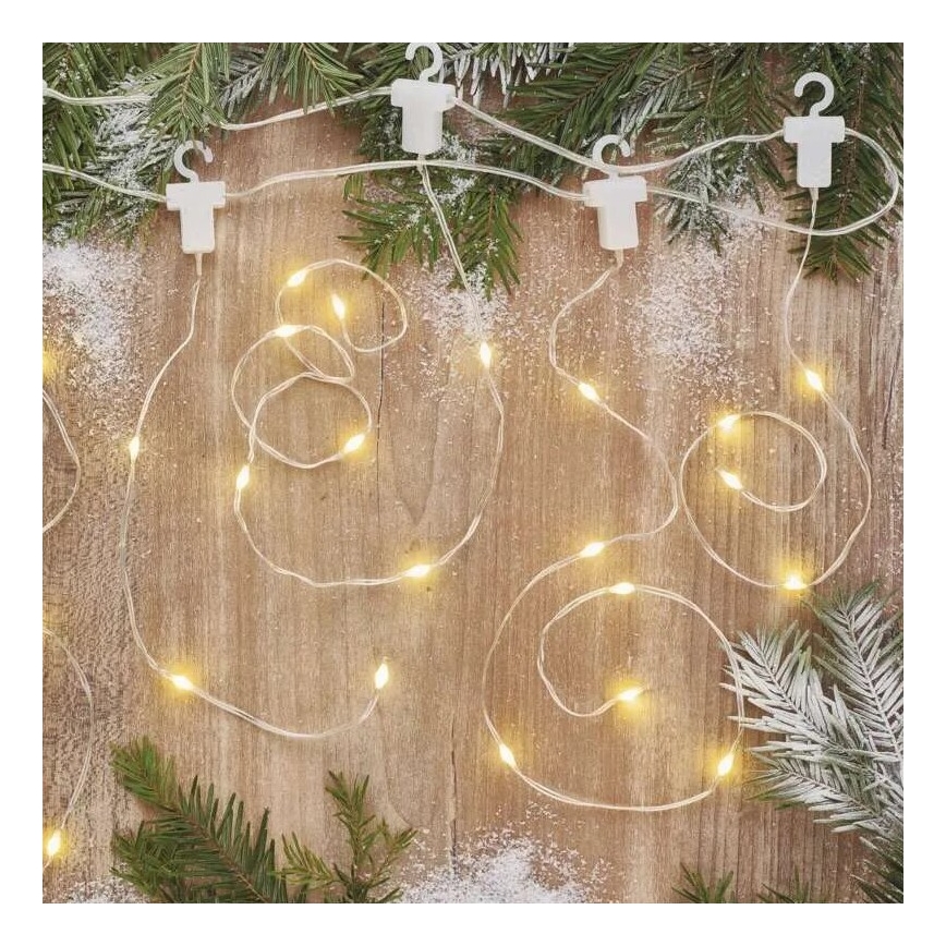 LED Außen-Weihnachtslichterkette 100xLED/8 Funktionen 7,9x0,7m IP44 warmweiß