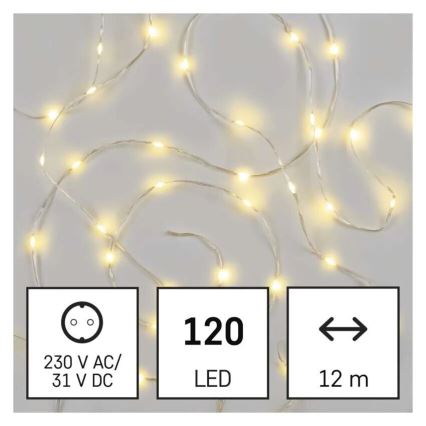 LED Außen-Weihnachtslichterkette 120xLED/17m IP44 warmweiß