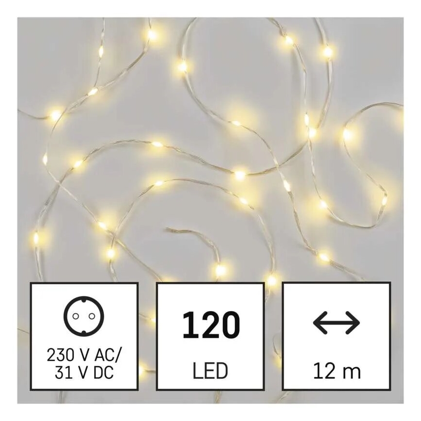 LED Außen-Weihnachtslichterkette 120xLED/17m IP44 warmweiß