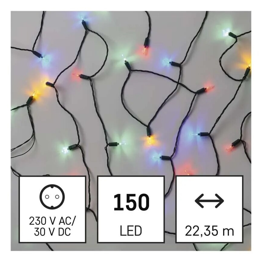 LED Außen-Weihnachtslichterkette 150xLED/27,35m IP44 mehrfarbig