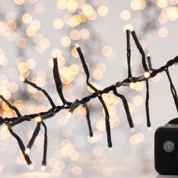 LED Außen-Weihnachtskette CLUSTER 588xLED/8 Funktionen 8,5 m IP44 warmweiß