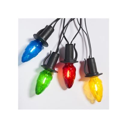 LED-Außen-Weihnachtslichterkette CONE FILAMENT 20xE10 19m farbig/warmweiß IP44, Hergestellt in Tschechien