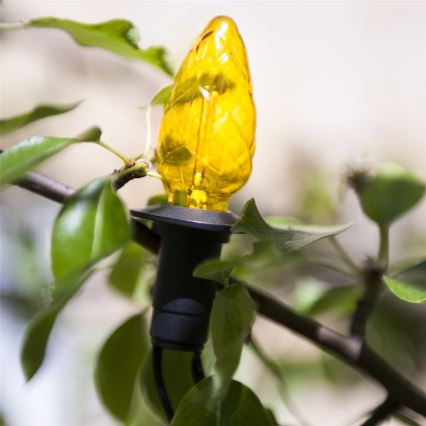 LED-Außen-Weihnachtslichterkette CONE FILAMENT 20xE10 19m farbig/warmweiß IP44, Hergestellt in Tschechien