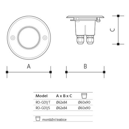 LED-Außenauffahrtsleuchte ROAD LED/0,5W/230V IP67 6000K