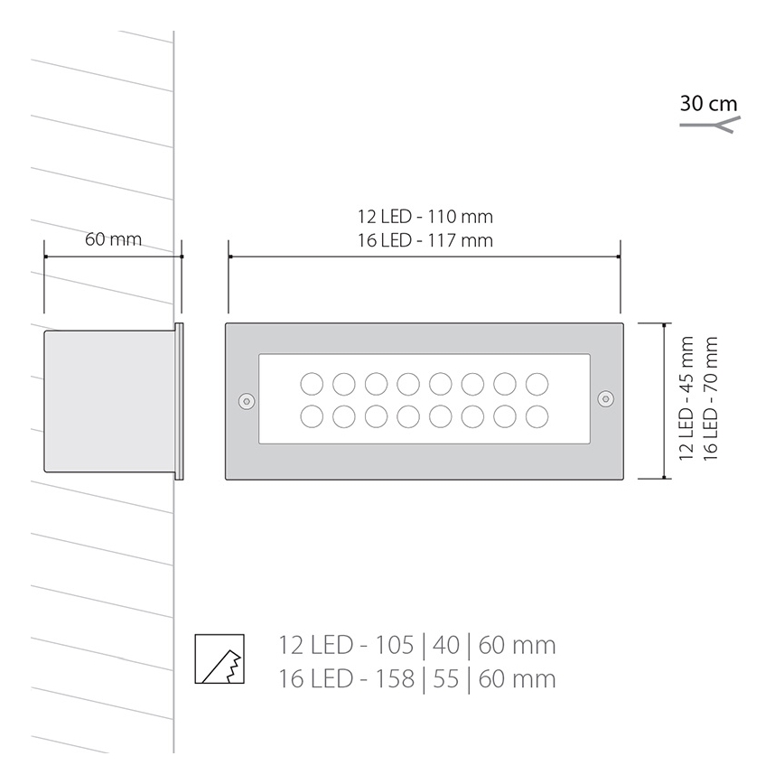Panlux ID-A04/S - LED Außenleuchte INDEX 12 LED 1x12LED/1W/230V