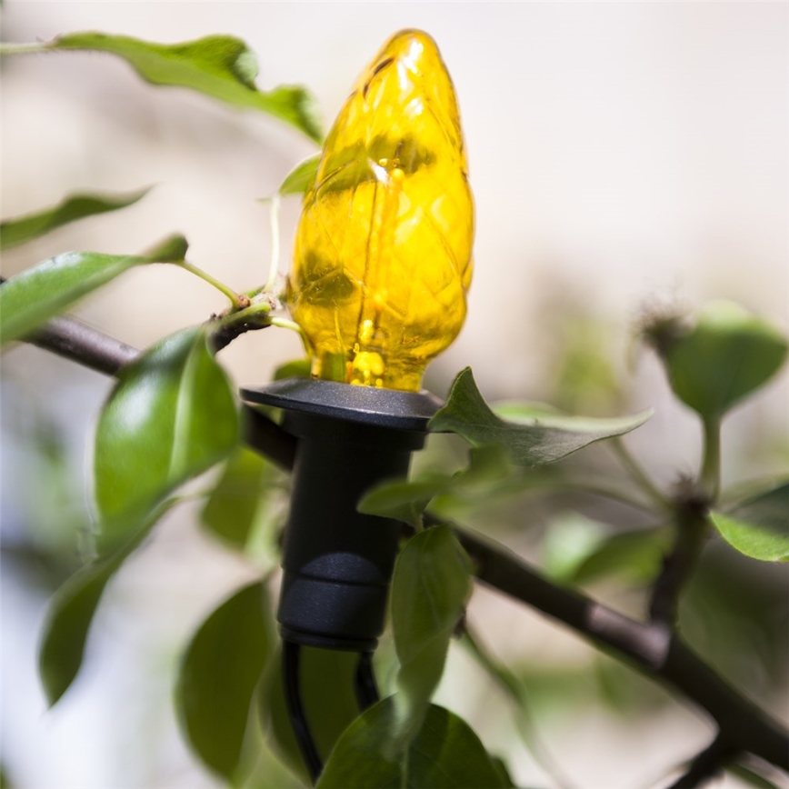 LED-Außen-Girlande CONE FILAMENT 20xE10 19m mehrfarbig/warmweiß IP44, hergestellt in der EU