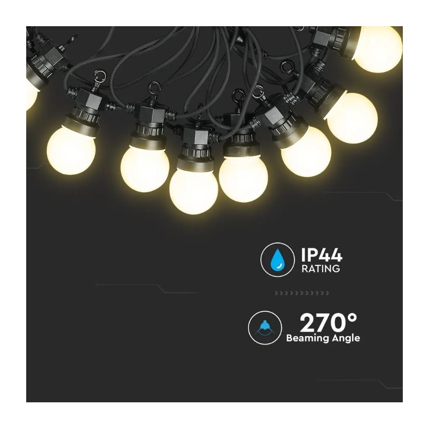 LED-Außenkette STRING 5m 10xLED/0,5W/230V IP44 3000K