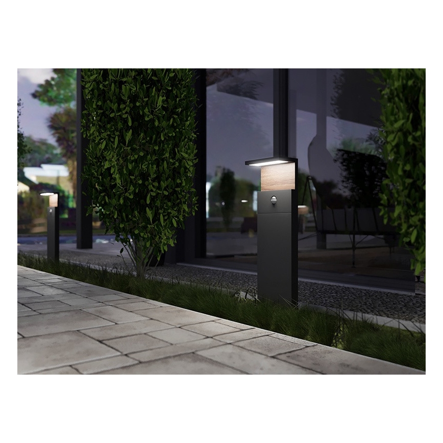 LED-Außenleuchte mit Sensor NATURA LED/12W/230V 4000K IP54 braun/anthrazit