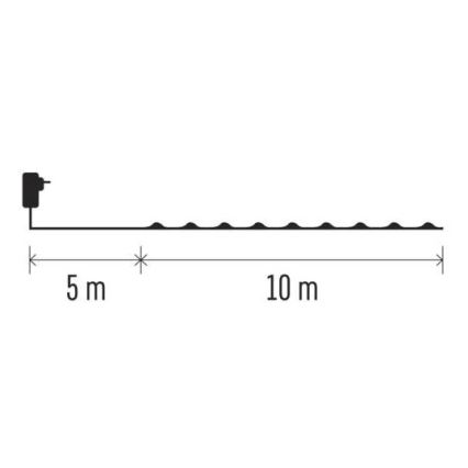 LED  Außenlichterkette 100xLED/15m IP44 kaltweiß