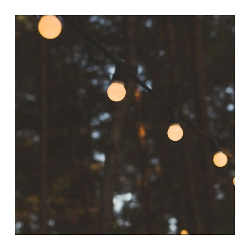 LED Außen-Lichterkette STRING 10m 20xLED/0,5W/24/230V 3000K IP44