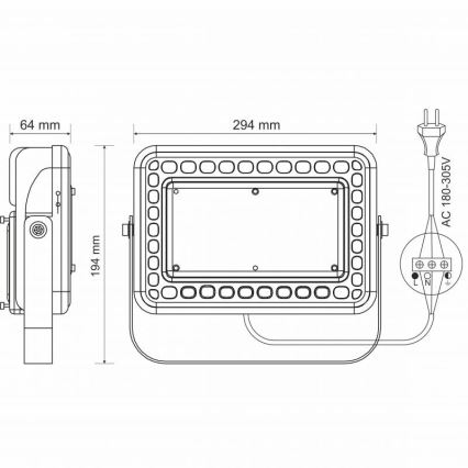 LED-Außenscheinwerfer PROFI LED/100W/180-305V IP65