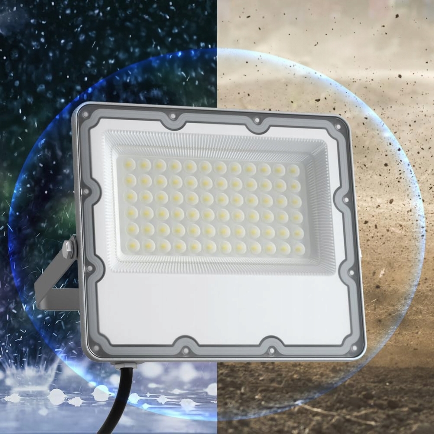 LED-Außenstrahler 50 W, 230 V, 4500 K, IP65, grau