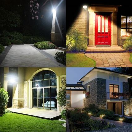 LED-Außenstrahler mit Bewegungs- und Dämmerungssensor LED/100W/230V 4500K IP65 schwarz