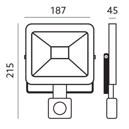 LED-Außenstrahler mit Sensor LED/30W/230V 6500K IP44