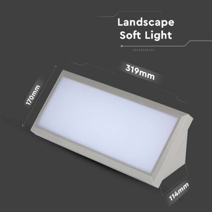 LED Außenwandleuchte LED/20W/230V 6400K IP65 grau