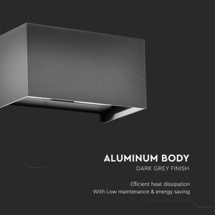 LED-Außenwandleuchte, 24 W, 230 V, 3000 K, IP65, Anthrazit