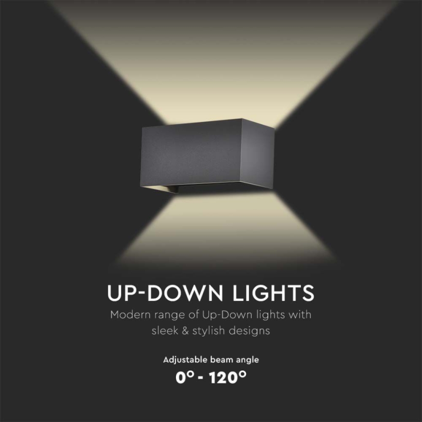 LED-Außenwandleuchte 24 W / 230 V / 3000 K / IP65 / schwarz