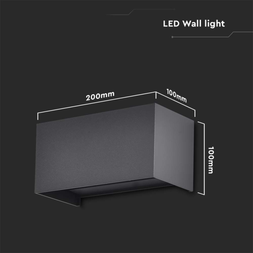 LED-Außenwandleuchte 24 W / 230 V / 3000 K / IP65 / schwarz