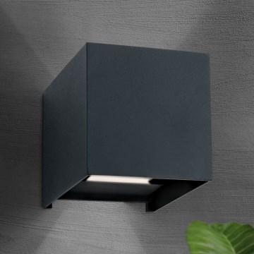 LED Außenwandleuchte CUBE 2xLED/3W/230V IP54 Anthrazit