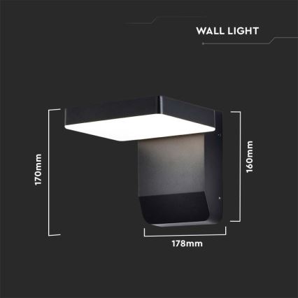 LED Außenwandleuchte flexibel LED/17W/230V IP65 3000K Schwarz