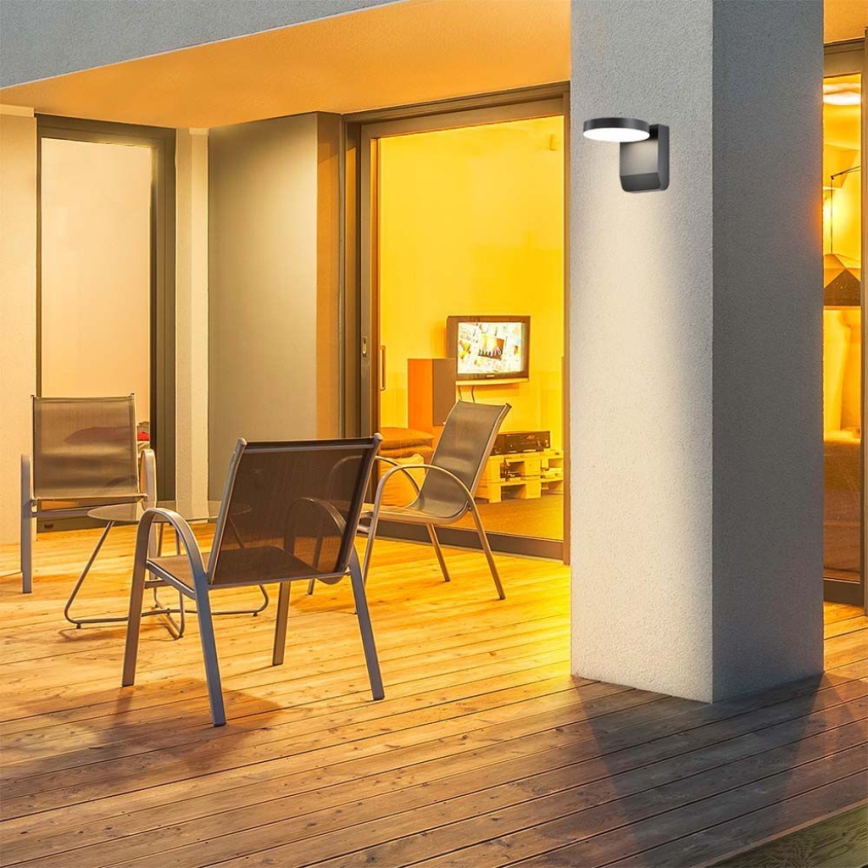 LED Außenwandleuchte flexibel LED/17W/230V IP65 3000K Schwarz