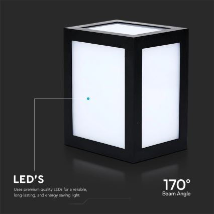 LED-Außenwandleuchte LED/12W/230V 3000K IP65 schwarz