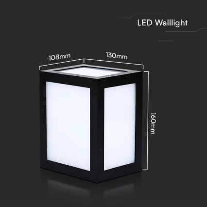 LED Außenwandleuchte LED/12W/230V 6400K IP65 schwarz