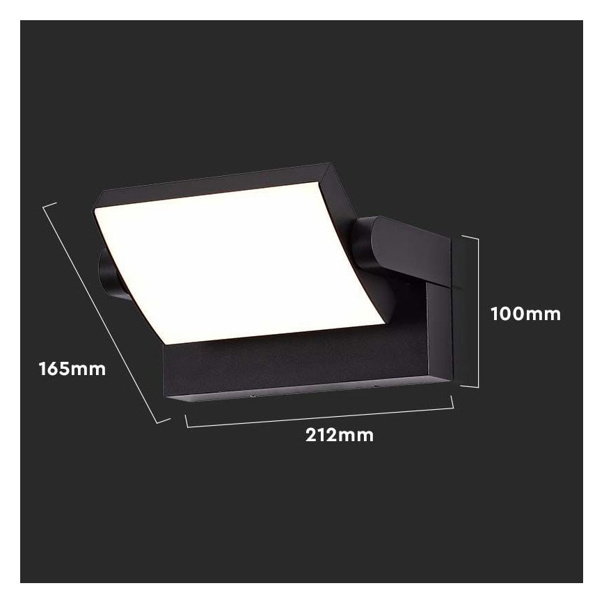 LED Außenwandleuchte LED/17W/230V 3000K IP65 Schwarz