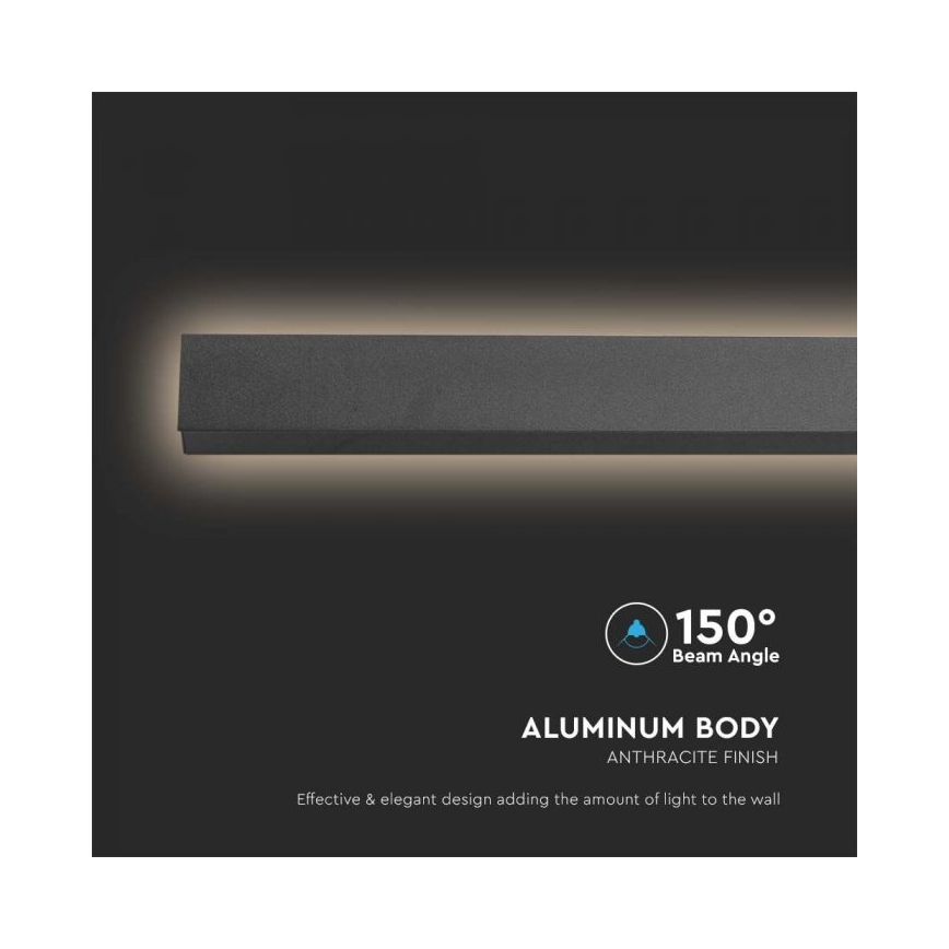 LED-Außenwandleuchte LED/23W/230V 3000K IP65 141 cm Anthrazit