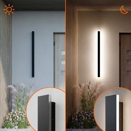 LED Außenwandleuchte LED/30W/230V 100 cm IP65 schwarz
