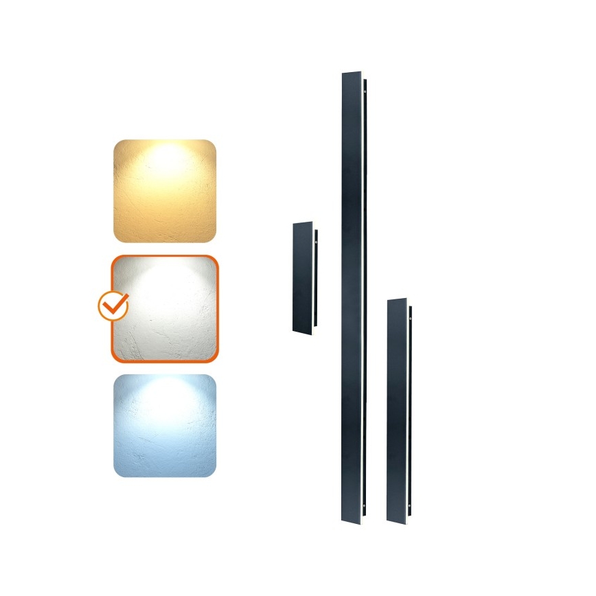 LED Außenwandleuchte MIRANA LED/25W/230V 4000K IP44 120 cm schwarz