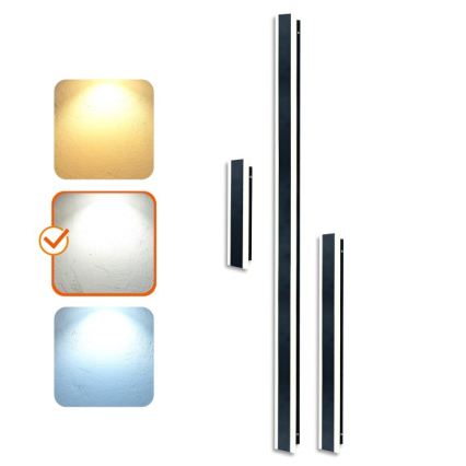 LED-Außenwandleuchte MIRANA S LED/25W/230V 4000K IP44 120 cm schwarz