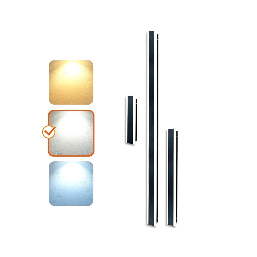 LED-Außenwandleuchte MIRANA S LED/8W/230V 4000K IP44 30 cm schwarz