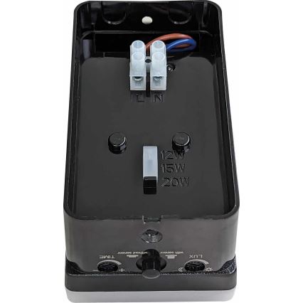 Dimmbare LED-Außenwandleuchte mit Bewegungs- und Dämmerungssensor LED/12/15/20W/230V IP65 schwarz