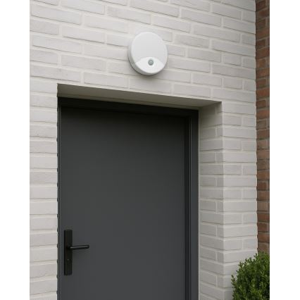 LED-Außenwandleuchte mit Bewegungsmelder, LED/18 W/230 V, IP44, weiß