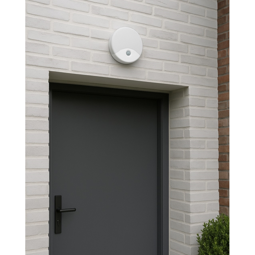 LED-Außenwandleuchte mit Bewegungsmelder, LED/18 W/230 V, IP44, weiß