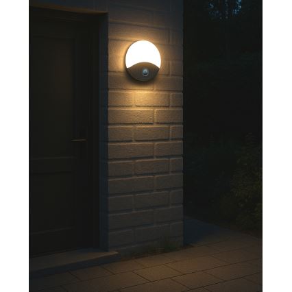LED-Außenwandleuchte mit Bewegungsmelder, LED/18 W/230 V, IP44, weiß