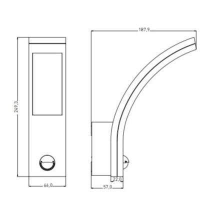 LED-Außenwandleuchte mit Sensor LED/10W/230V IP54