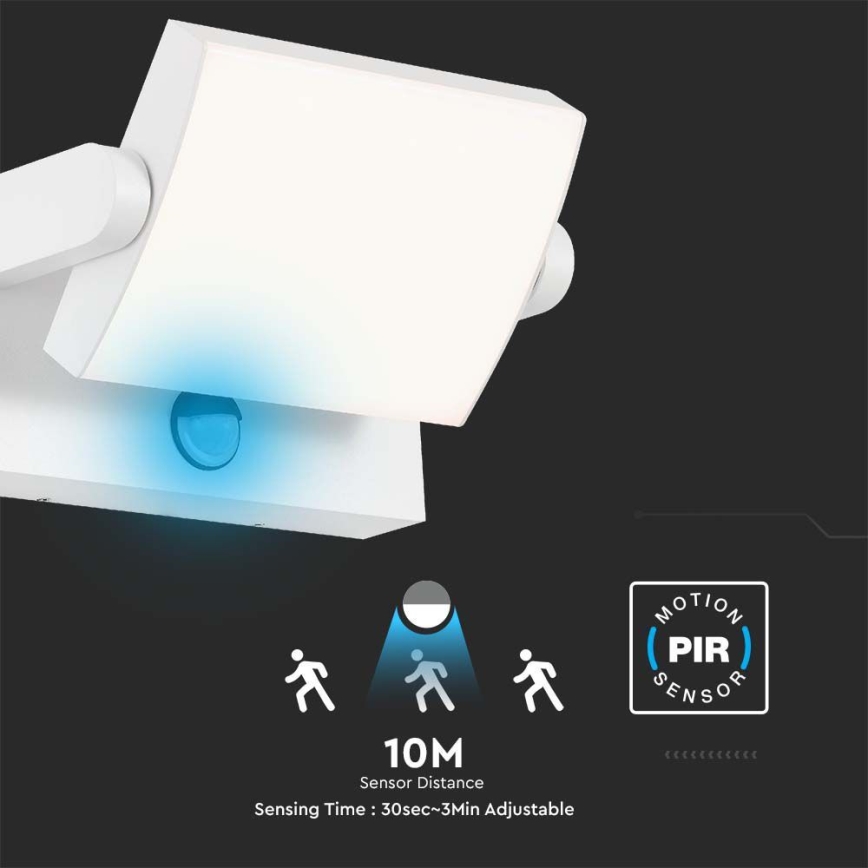 LED Außenwandleuchte mit Sensor LED/17W/230V 3000K IP65 Weiß