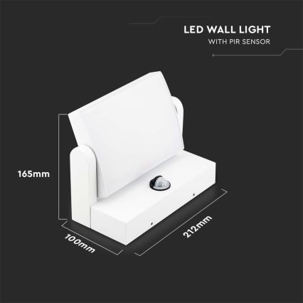 LED Außenwandleuchte mit Sensor LED/17W/230V 3000K IP65 Weiß