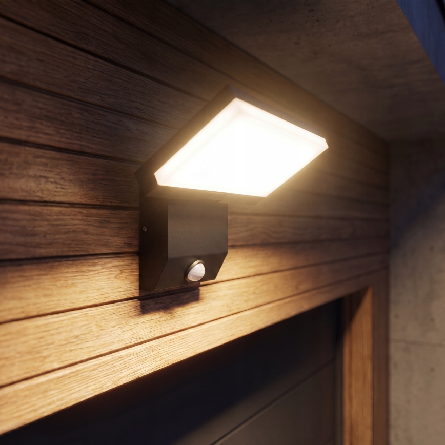 LED-Außenwandleuchte mit Bewegungsmelder LED/18W/230V IP44 schwarz