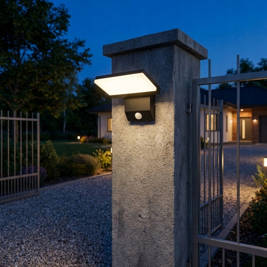 LED-Außenwandleuchte mit Bewegungsmelder LED/18W/230V IP44 schwarz