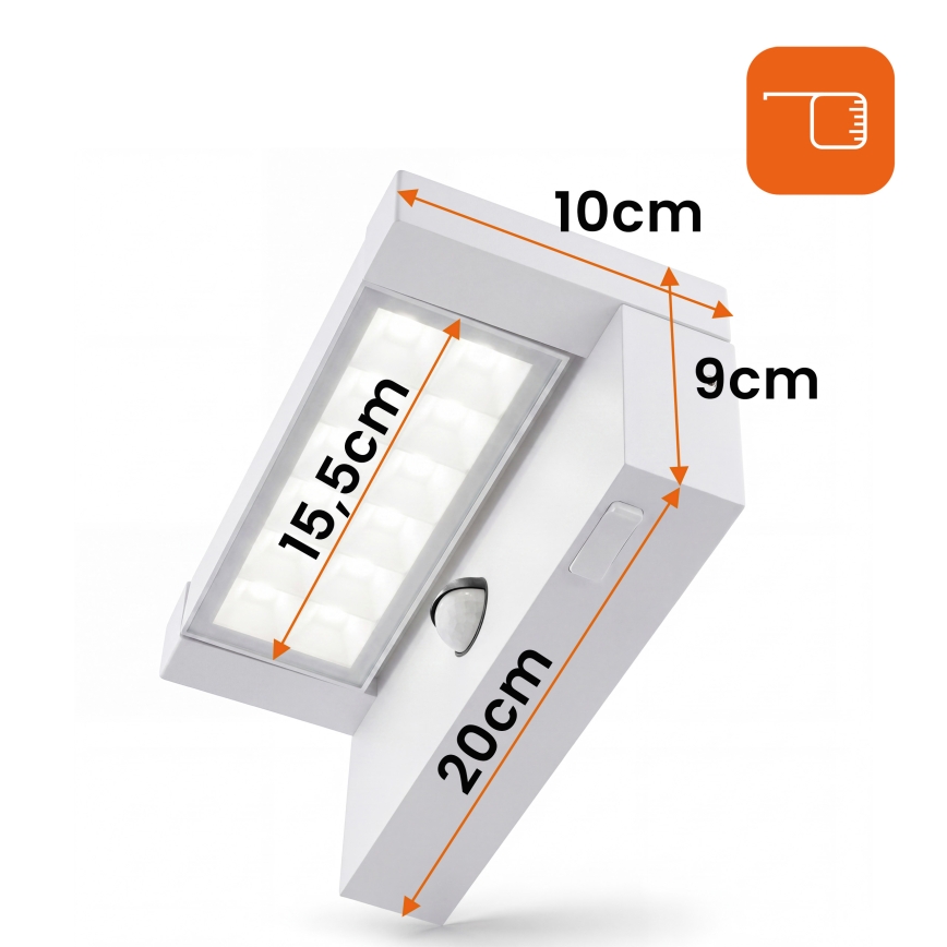 LED-Außen-Wandleuchte mit Bewegungs- und Dämmerungssensor LED/25W/230V 3000/4000/6500K IP54 weiß