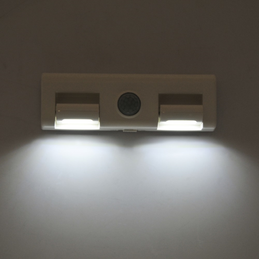 LED Außenwandleuchte mit Sensor LED/3xAAA/4,5V