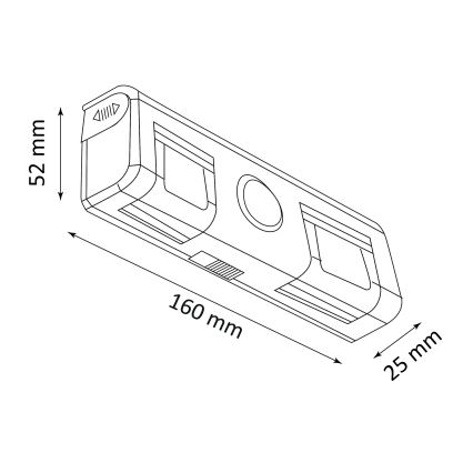 LED Außenwandleuchte mit Sensor LED/3xAAA/4,5V
